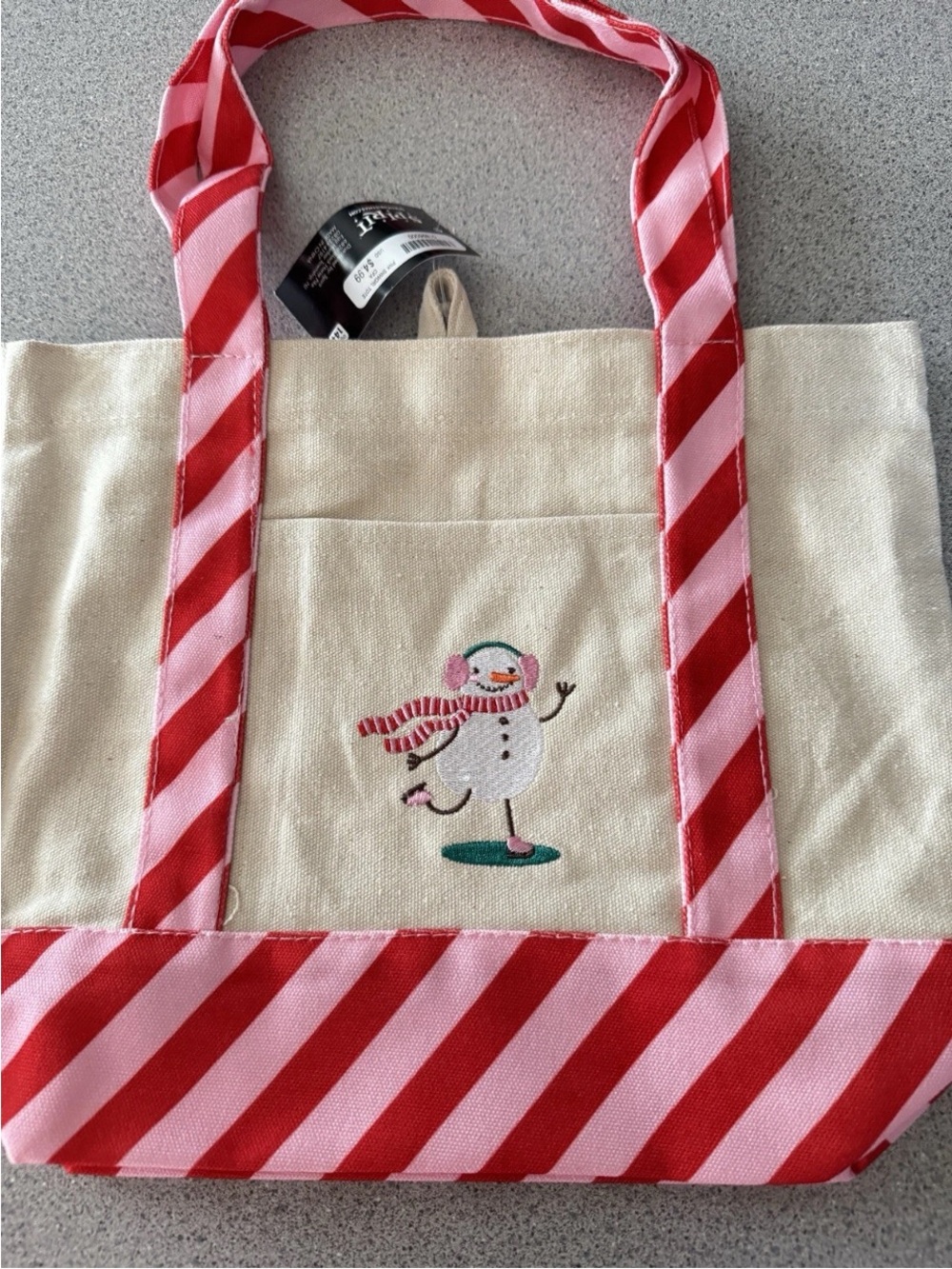 New Spirit Christmas Limited Edition Mini Canvas Tote Bag 2025 Pink Snowman